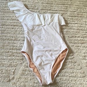 J Crew White One Piece Swimsuit Size Medium